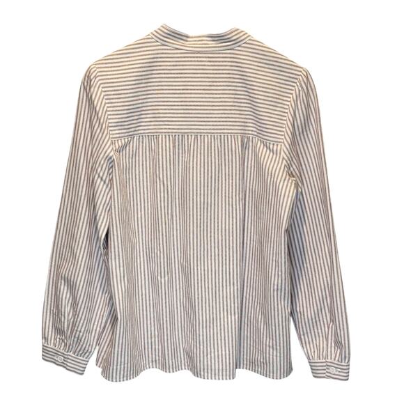 A.P.C. Striped Button Front Long Sleeve Popover Top - size 42 (US 10) - Picture 6 of 6